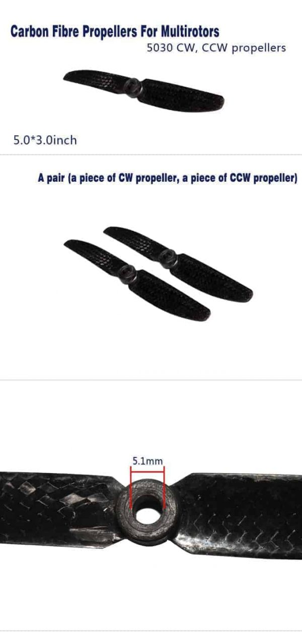 5030 CW, CCW Carbon Fibre propellers(GWS)