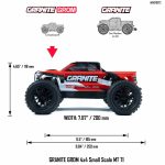 ARRMA 1/18 GRANITE GROM MEGA 380 Brushed 4X4 Monster Truck RTR with Battery & Charger (Red) - Image 17